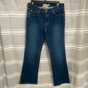 VTG TOMMY HILFIGER / Ladies Low Rise Flare Dark Washed Jeans Size 8